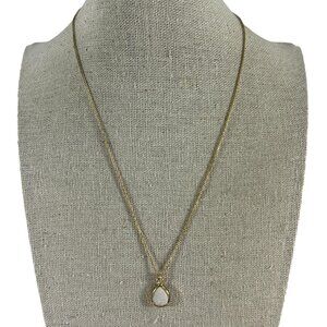 Luna Norte Necklace Gold Tone Teardrop Druzy Pendant Dainty 17-19" Sparkle